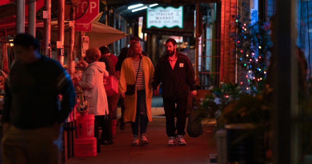 Adam Sandler i Queen Latifah na planie filmu Rzut życia