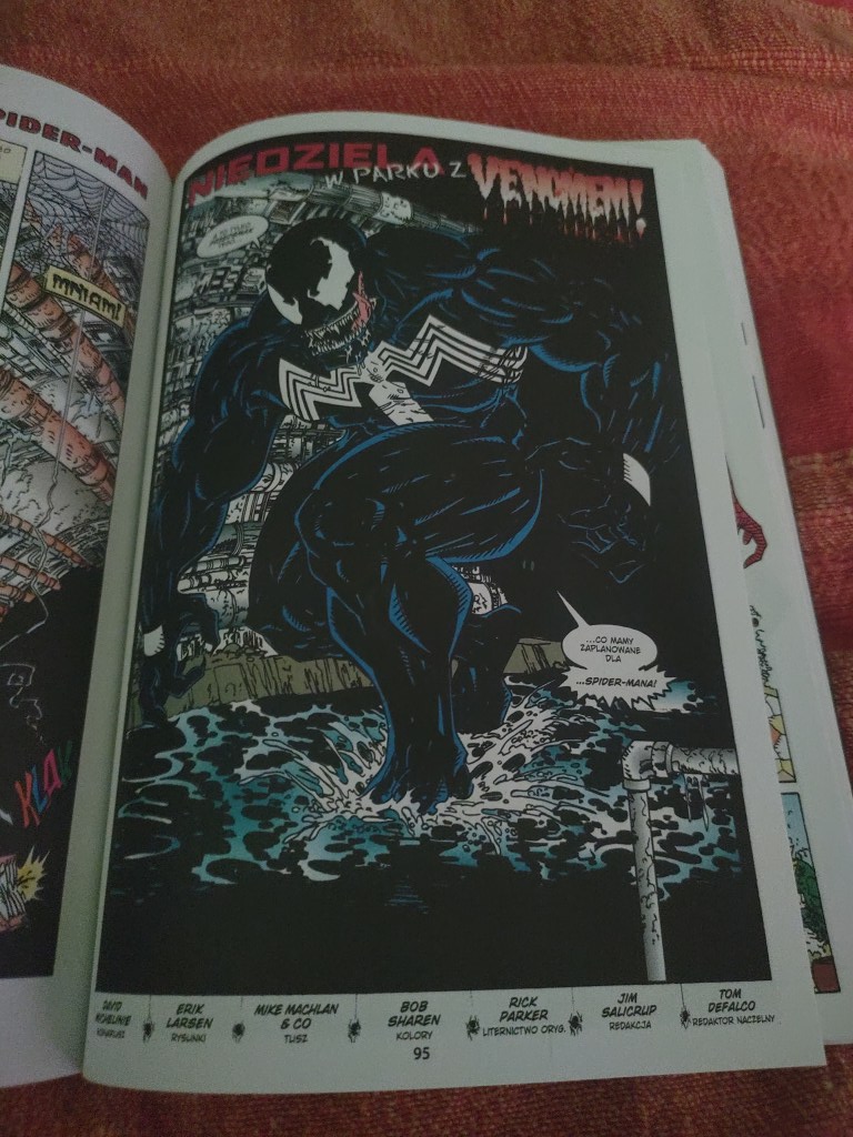 Venom kontra Spider-Man - przykładowe strony