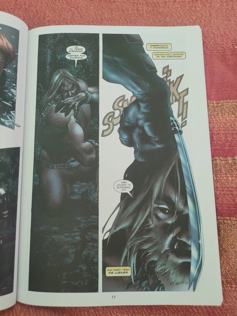 Wolverine kontra Sabretooth - przykładowe strony